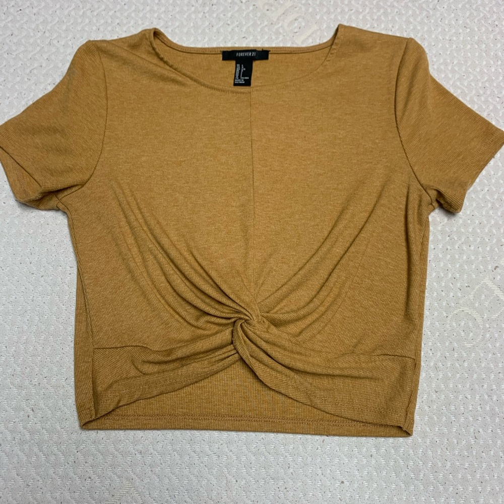Forever 21 crop top, mustard yellow, size L